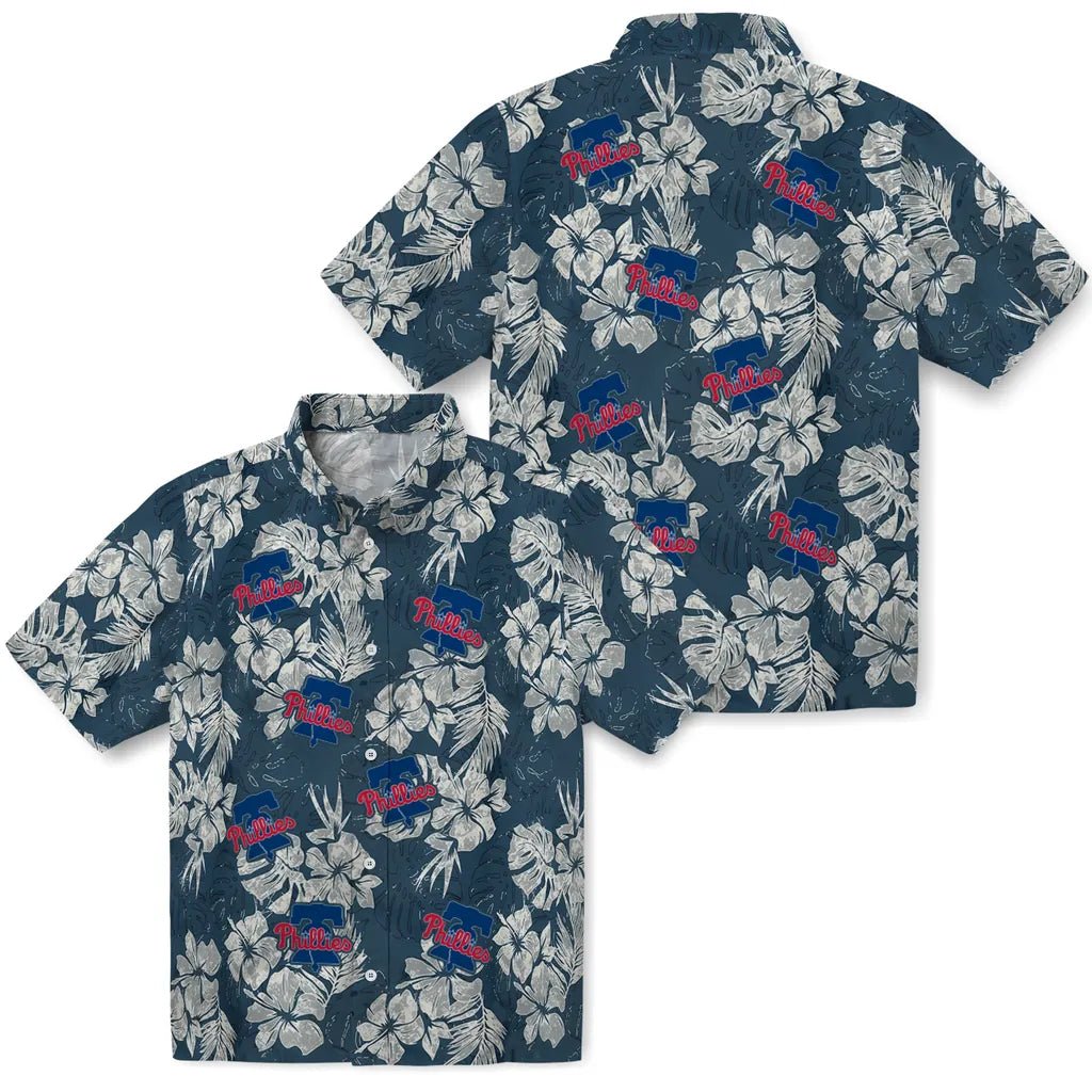 Philadelphia Phillies Hawaiian Shirt - Hibiscus Flowers | Moonbestprint