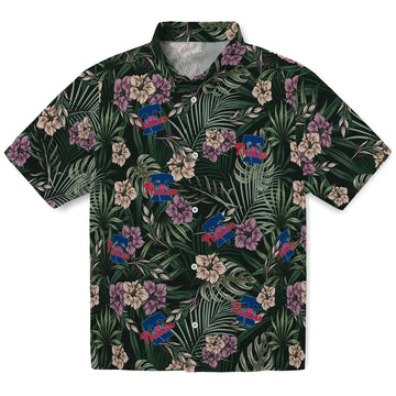 Philadelphia Phillies Hawaiian Shirt - Hibiscus Leaves Pattern | Moonbestprint