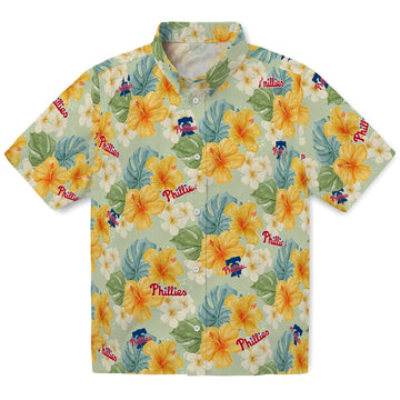 Philadelphia Phillies Hawaiian Shirt - Hibiscus Mood | Moonbestprint