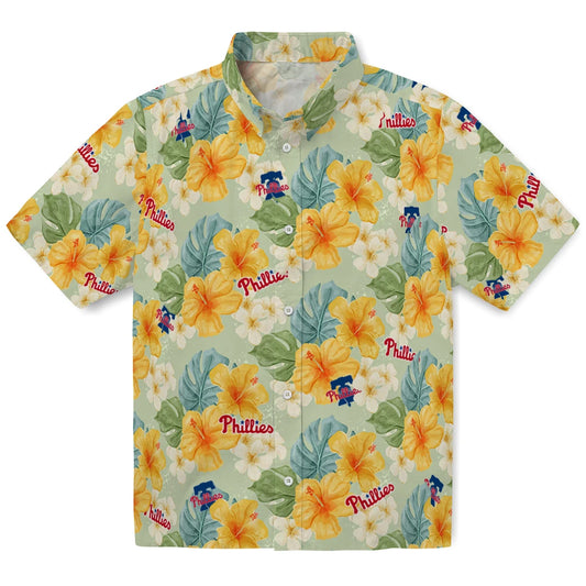 Philadelphia Phillies Hawaiian Shirt - Hibiscus Mood | Moonbestprint