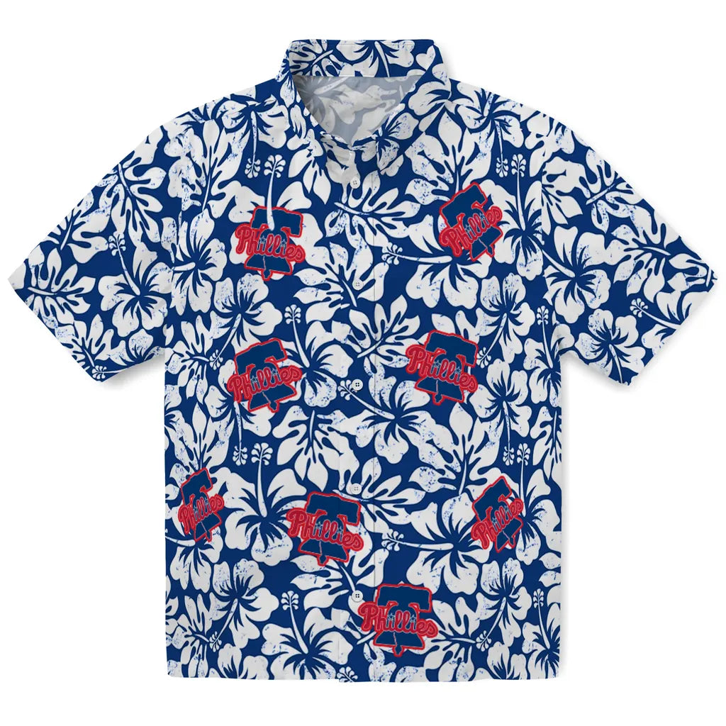 Philadelphia Phillies Hawaiian Shirt - Hibiscus Motif | Moonbestprint