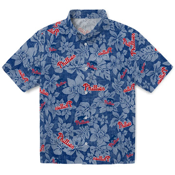 Philadelphia Phillies Hawaiian Shirt - Hibiscus Oasis | Moonbestprint