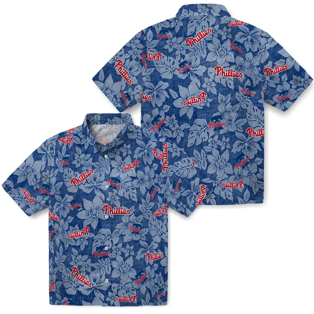 Philadelphia Phillies Hawaiian Shirt - Hibiscus Oasis | Moonbestprint