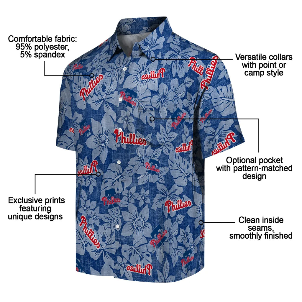 Philadelphia Phillies Hawaiian Shirt - Hibiscus Oasis | Moonbestprint
