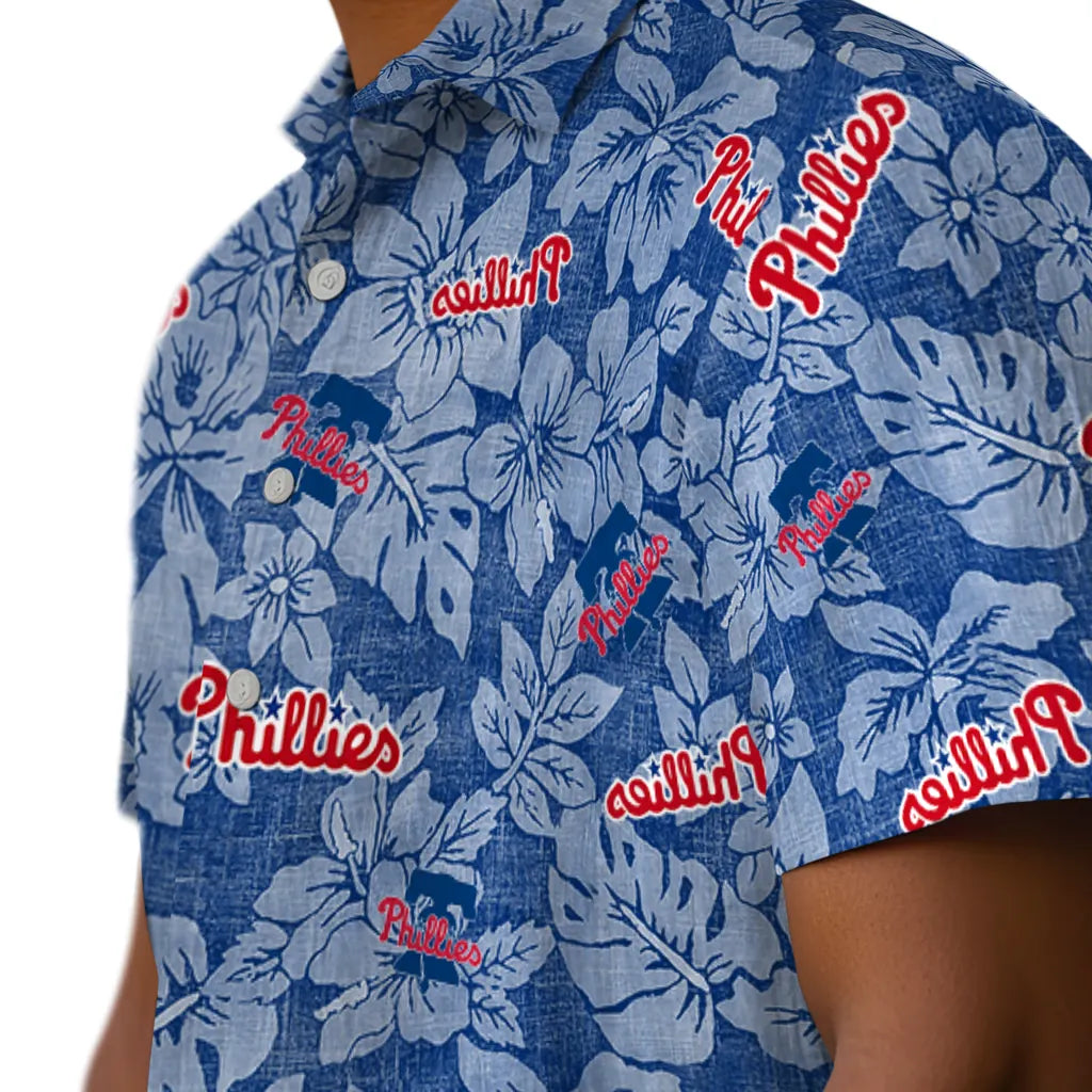 Philadelphia Phillies Hawaiian Shirt - Hibiscus Oasis | Moonbestprint