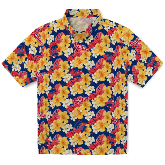 Philadelphia Phillies Hawaiian Shirt - Hibiscus Tropics | Moonbestprint