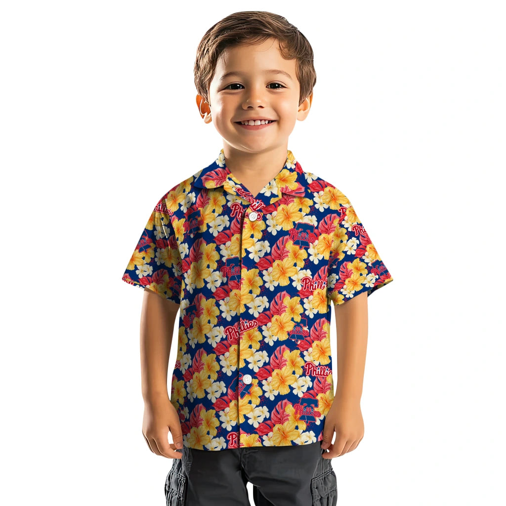 Philadelphia Phillies Hawaiian Shirt - Hibiscus Tropics | Moonbestprint