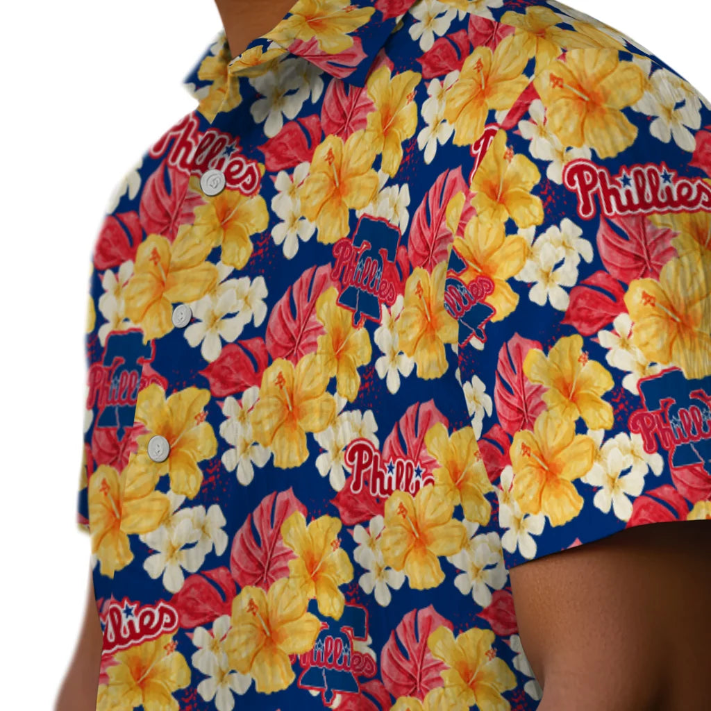 Philadelphia Phillies Hawaiian Shirt - Hibiscus Tropics | Moonbestprint