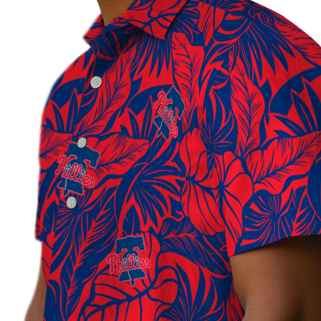 Philadelphia Phillies Hawaiian Shirt - Monstera Layer | Moonbestprint