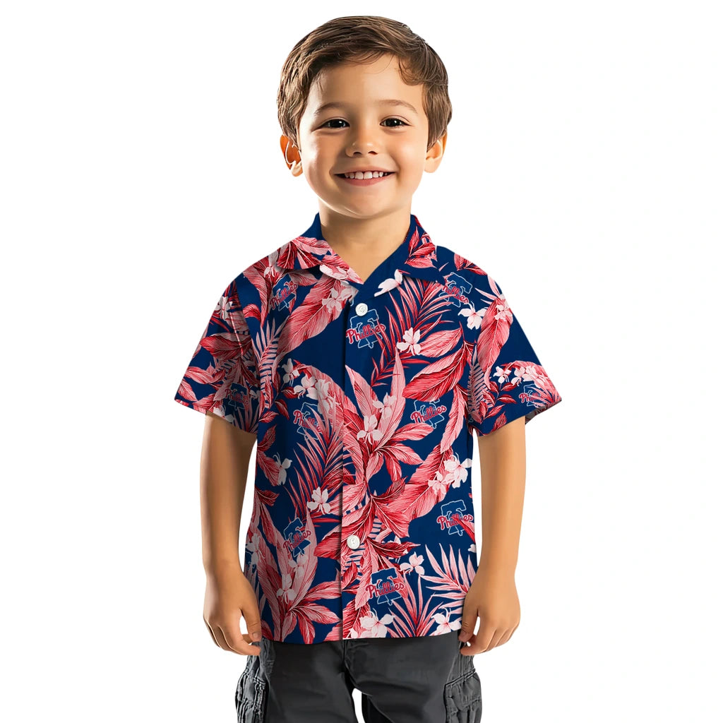 Philadelphia Phillies Hawaiian Shirt - Palm Leaves | Moonbestprint