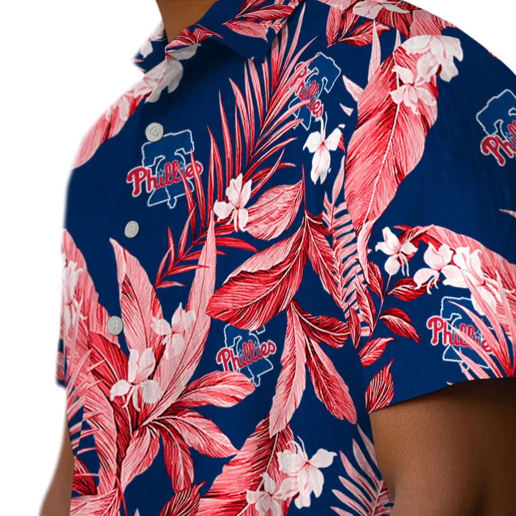Philadelphia Phillies Hawaiian Shirt - Palm Leaves | Moonbestprint