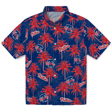 Philadelphia Phillies Hawaiian Shirt - Palm Tree Motif | Moonbestprint