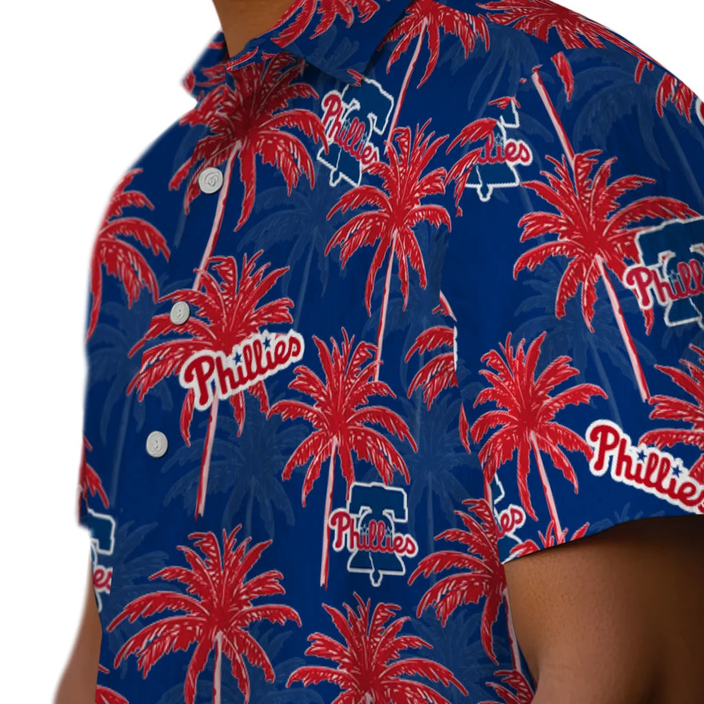 Philadelphia Phillies Hawaiian Shirt - Palm Tree Motif | Moonbestprint