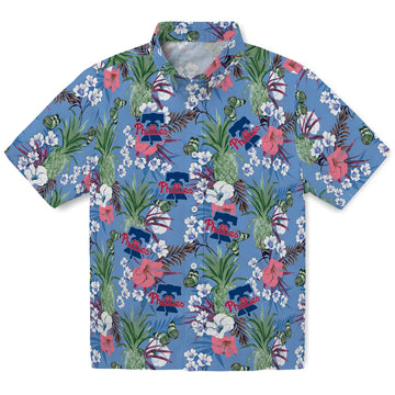 Philadelphia Phillies Hawaiian Shirt - Pineapple Bouquet | Moonbestprint