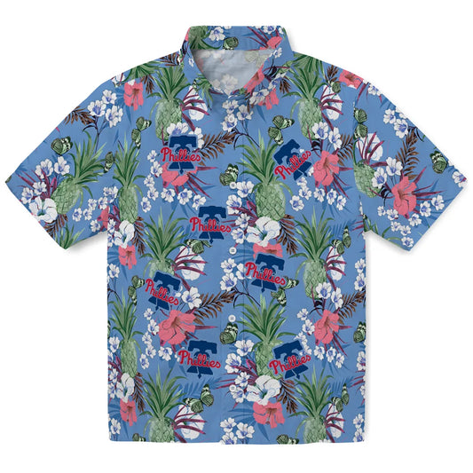 Philadelphia Phillies Hawaiian Shirt - Pineapple Bouquet | Moonbestprint