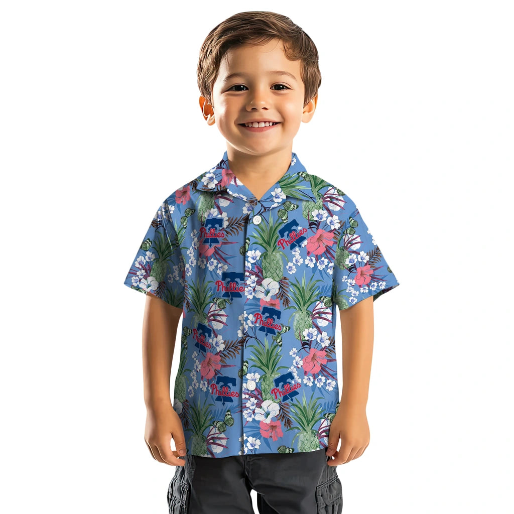 Philadelphia Phillies Hawaiian Shirt - Pineapple Bouquet | Moonbestprint