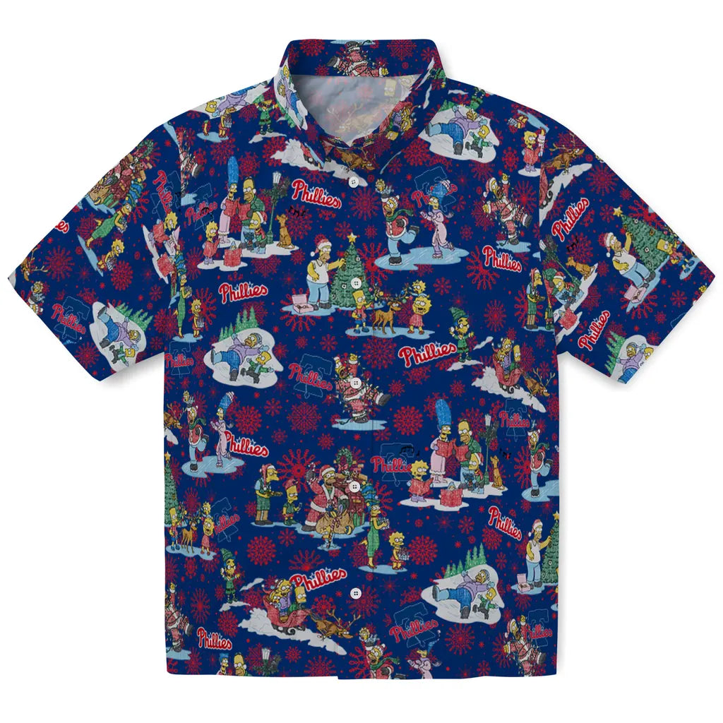 Philadelphia Phillies Hawaiian Shirt - Simpsons Christmas | Moonbestprint