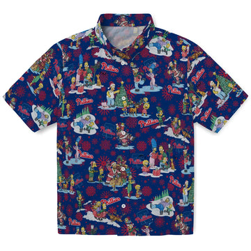 Philadelphia Phillies Hawaiian Shirt - Simpsons Christmas | Moonbestprint