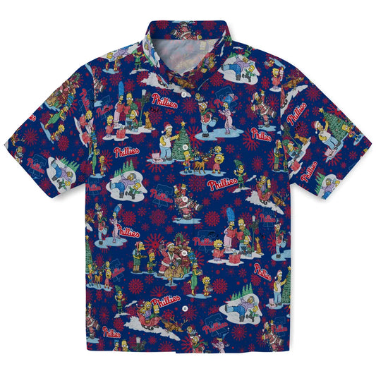 Philadelphia Phillies Hawaiian Shirt - Simpsons Christmas | Moonbestprint