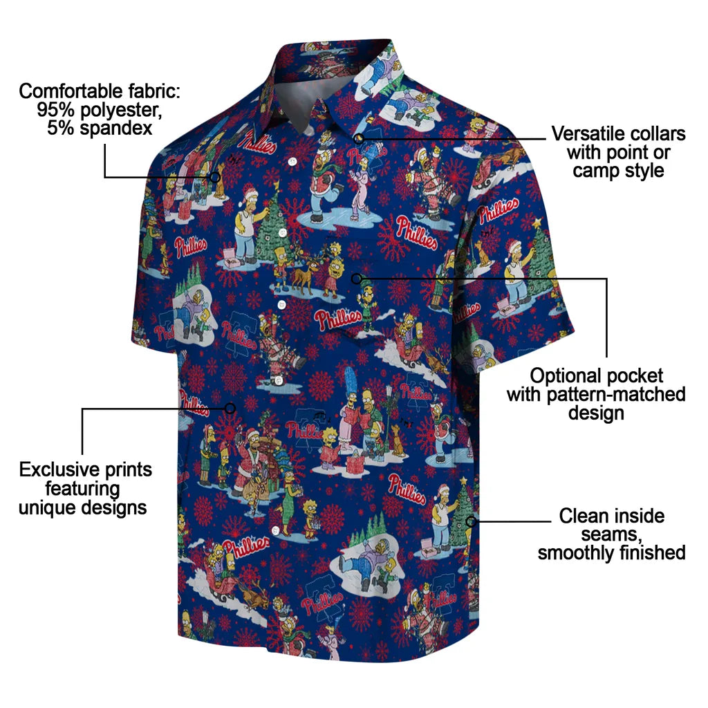 Philadelphia Phillies Hawaiian Shirt - Simpsons Christmas | Moonbestprint