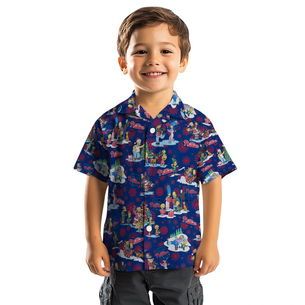 Philadelphia Phillies Hawaiian Shirt - Simpsons Christmas | Moonbestprint