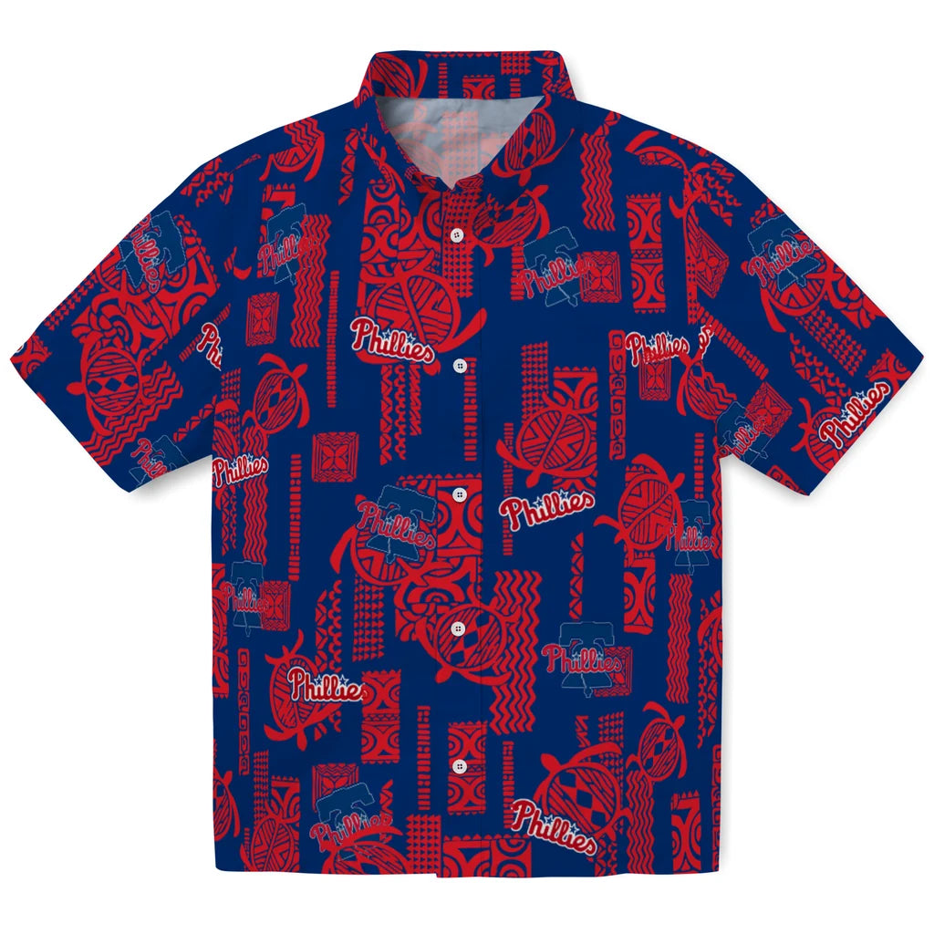 Philadelphia Phillies Hawaiian Shirt - Turtle Lines | Moonbestprint