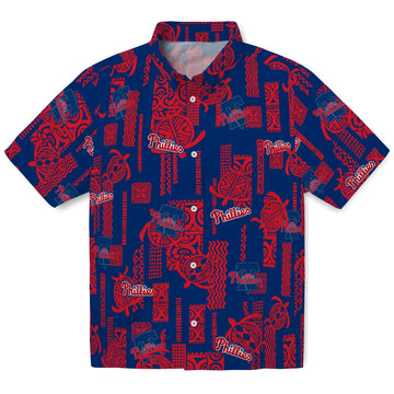 Philadelphia Phillies Hawaiian Shirt - Turtle Lines | Moonbestprint