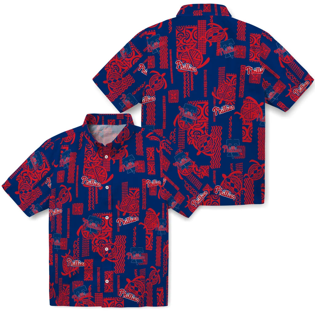 Philadelphia Phillies Hawaiian Shirt - Turtle Lines | Moonbestprint