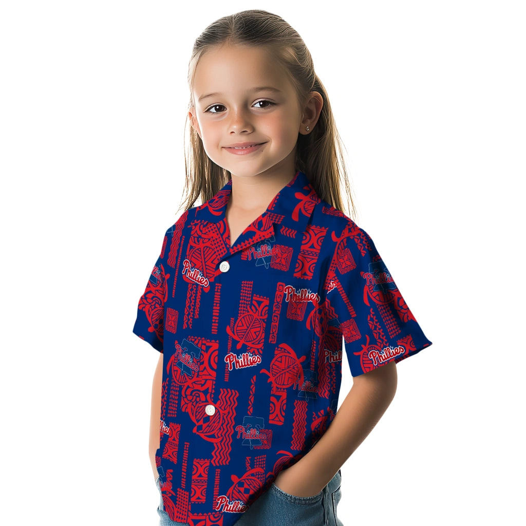 Philadelphia Phillies Hawaiian Shirt - Turtle Lines | Moonbestprint
