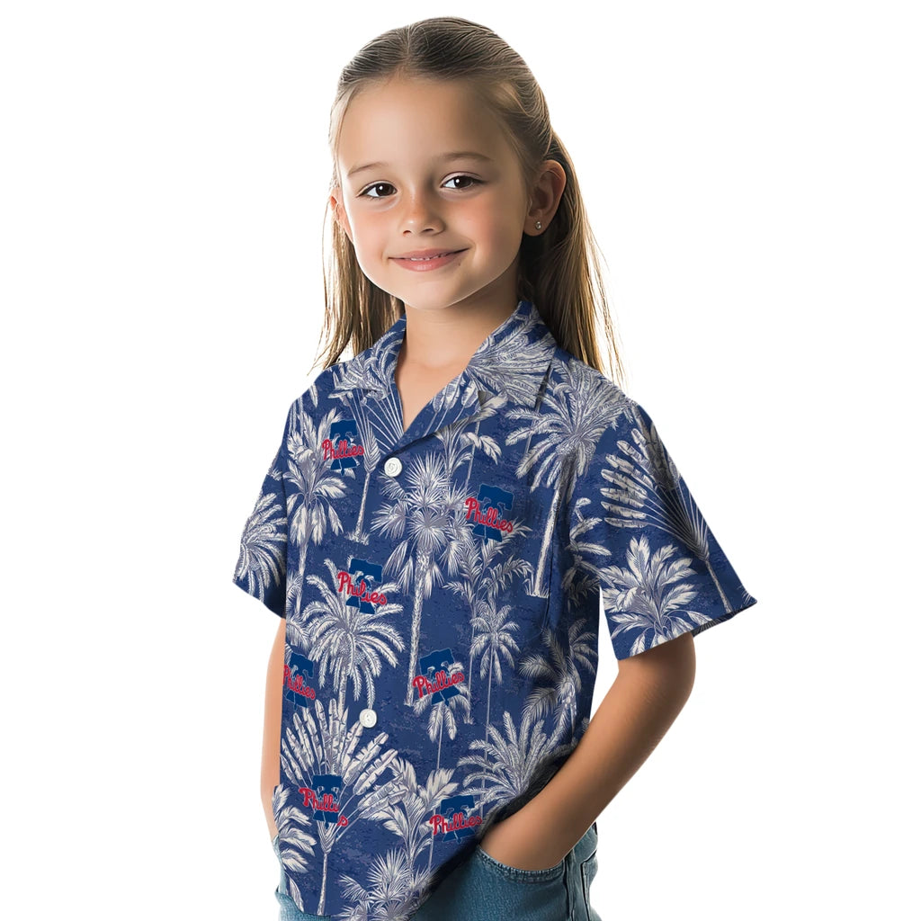 Philadelphia Phillies Hawaiian Shirt - Vintage Palm Tree | Moonbestprint
