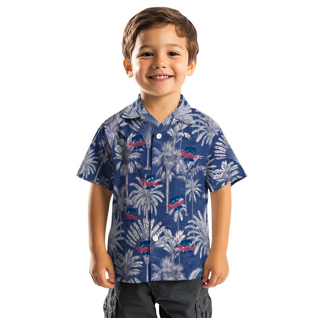 Philadelphia Phillies Hawaiian Shirt - Vintage Palm Tree | Moonbestprint