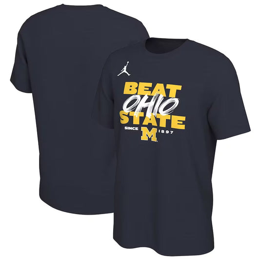 Navy Michigan Wolverines Michigan-Ohio State Rivalry T-Shirt Moonbestprint