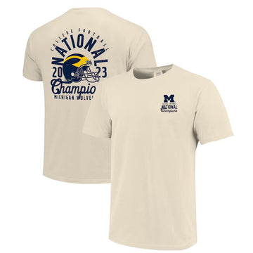 Michigan Wolverines College Football Playoff 2023 National Champions Helmet Comfort Colors T-Shirt Moonbestprint