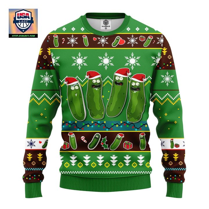 Pickle Rick Rick And Morty Ugly Christmas Sweater Green 1 Amazing Gift Idea Thanksgiving Gift ? Usalast