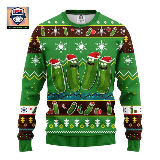 Pickle Rick Rick And Morty Ugly Christmas Sweater Green 1 Amazing Gift Idea Thanksgiving Gift ? Usalast