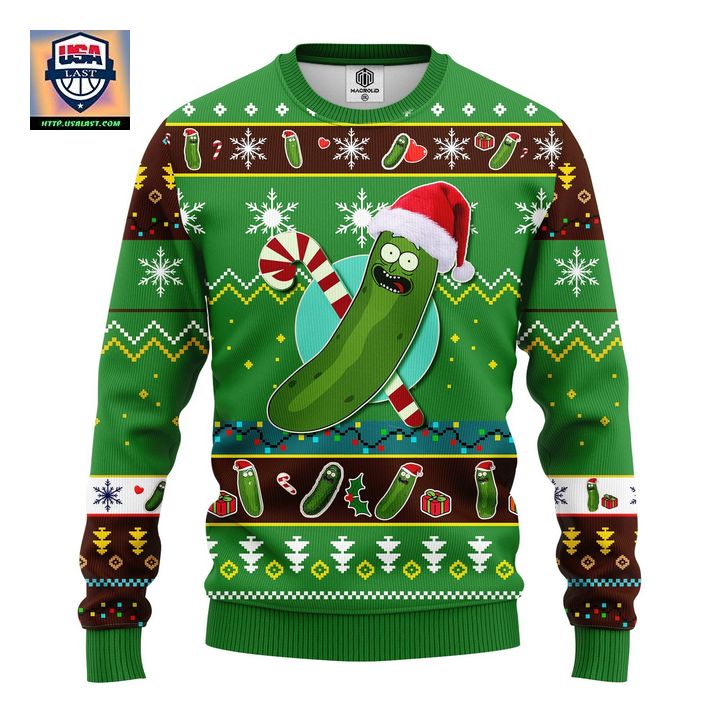 Pickle Rick Rick And Morty Ugly Christmas Sweater Green 2 Amazing Gift Idea Thanksgiving Gift ? Usalast