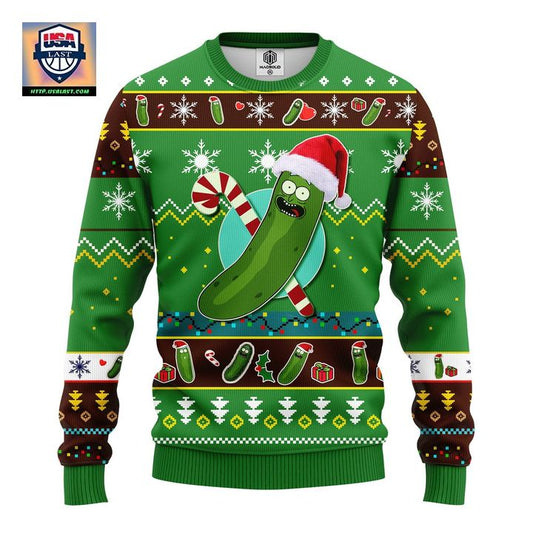 Pickle Rick Rick And Morty Ugly Christmas Sweater Green 2 Amazing Gift Idea Thanksgiving Gift ? Usalast