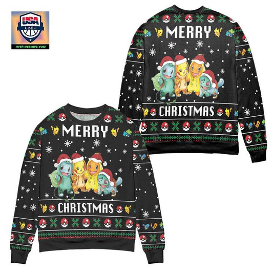 Pikachu Pokemon Friends Merry Christmas Snowflake Pattern Ugly Christmas Sweater ? Usalast