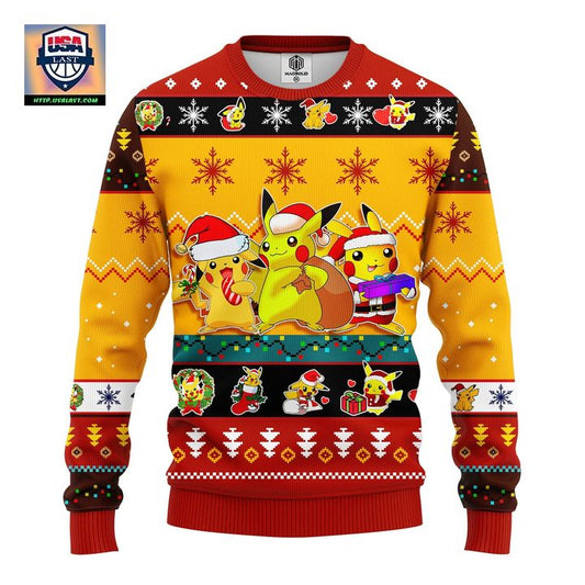 Pikachu Pokemon Ugly Christmas Sweater Yellow 2 Amazing Gift Idea Thanksgiving Gift ? Usalast