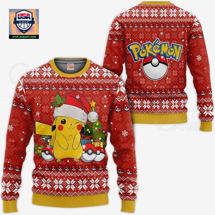 Pikachu Ugly Christmas Sweater Pokemon Anime Xmas Gift ? Usalast
