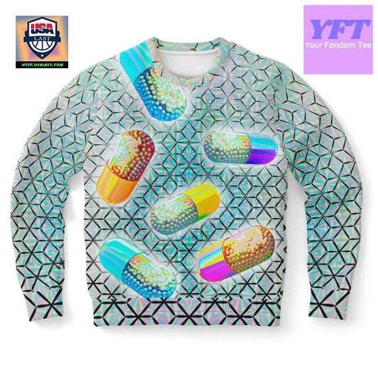 Pills Of Happy Holographic Psychedelic 3d Ugly Christmas Sweater ? Usalast
