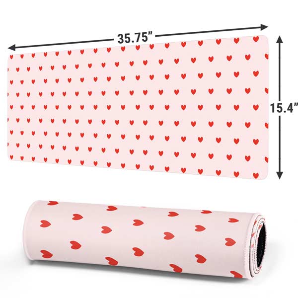 Pink and Red Hearts Gaming Mouse Pad Moonbestprint