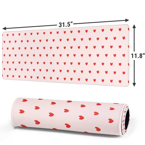 Pink and Red Hearts Gaming Mouse Pad Moonbestprint
