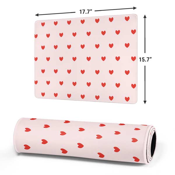 Pink and Red Hearts Gaming Mouse Pad Moonbestprint