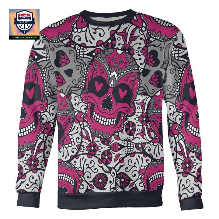 Pink And White Sugar Skull Sweater ? Usalast