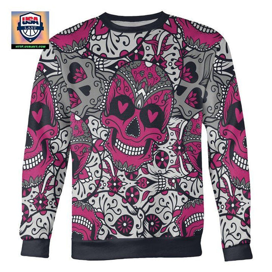 Pink And White Sugar Skull Sweater ? Usalast