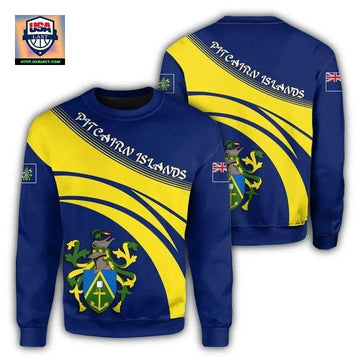 Pitcairn Islands Coat Of Arms Sweater Cricket Style J5W ? Usalast