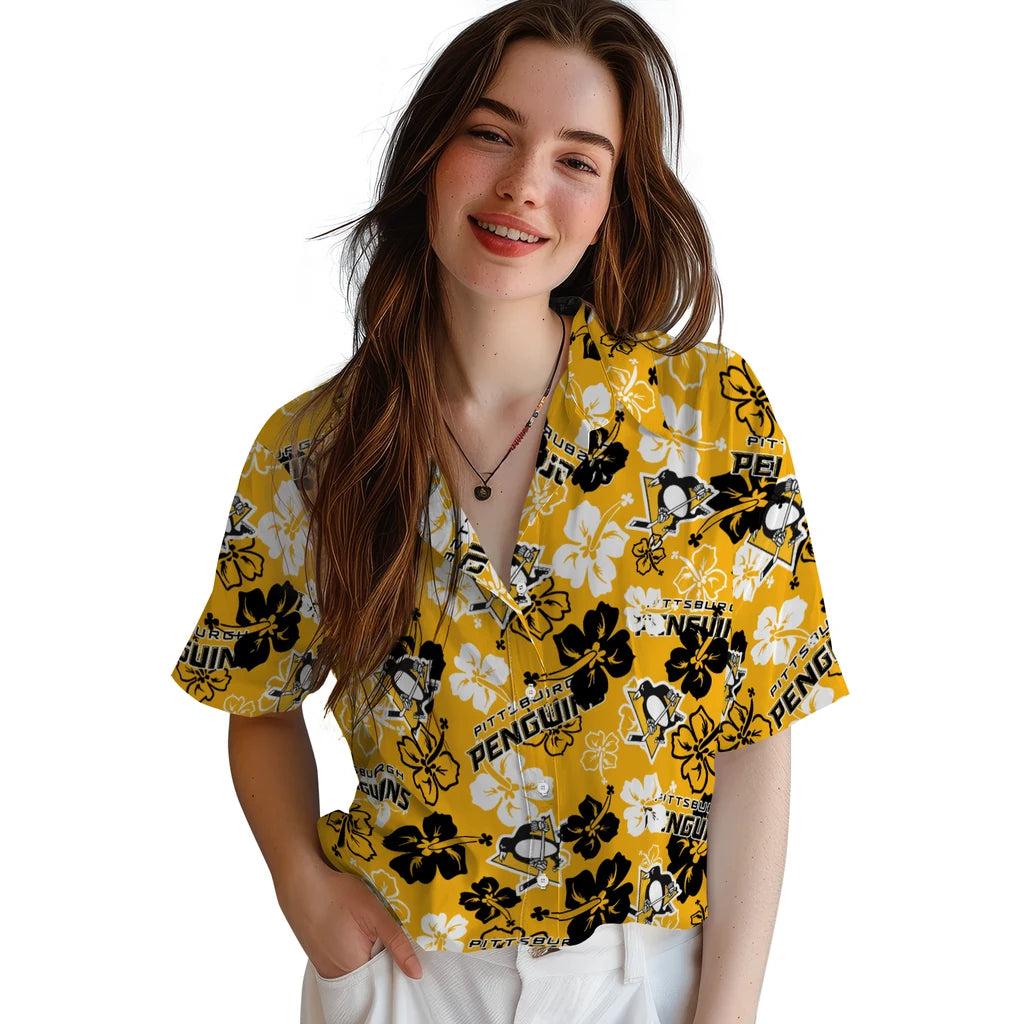 Pittsburgh Penguins Hibiscus Bloom Hawaiian Shirt – Moonbestprint