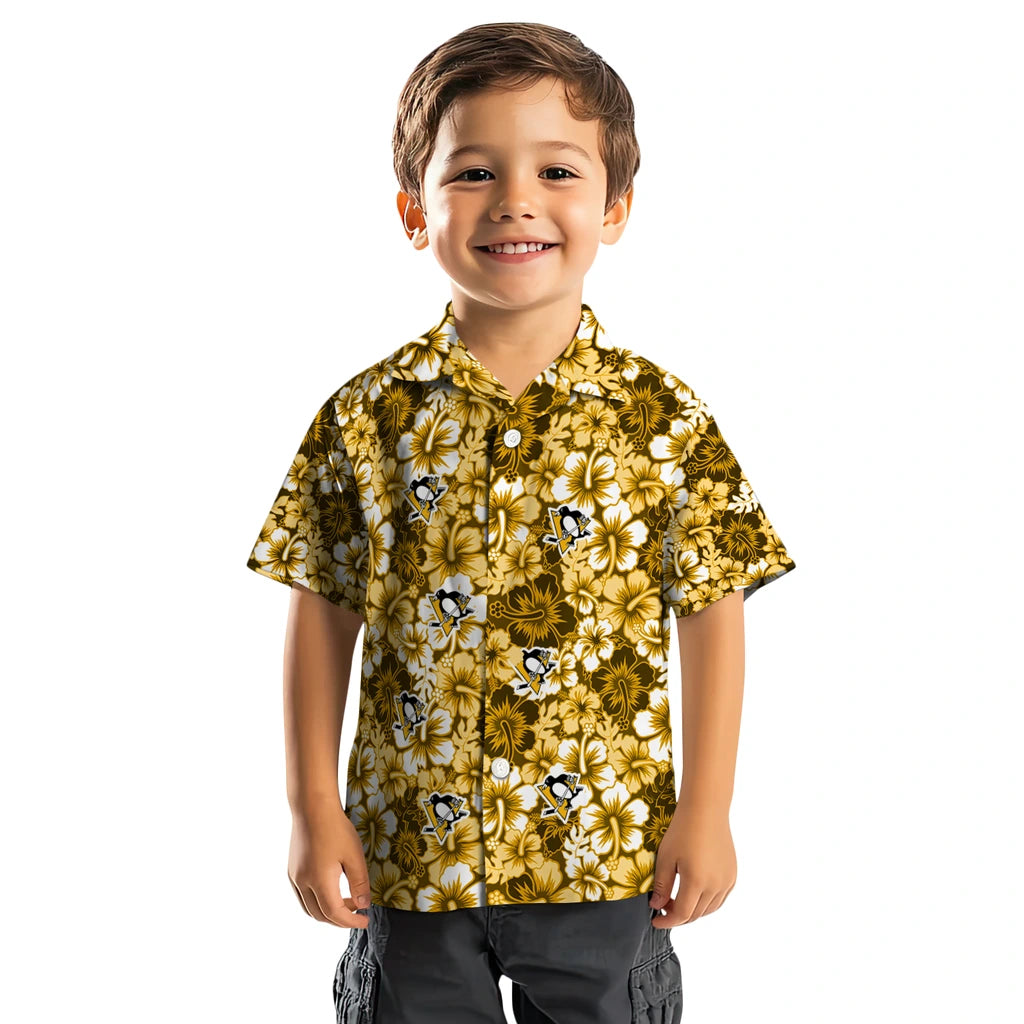 Pittsburgh Penguins Hawaiian Shirt - Hibiscus Blooms | Moonbestprint