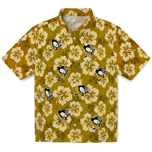 Pittsburgh Penguins Hawaiian Shirt - Hibiscus Cluster | Moonbestprint